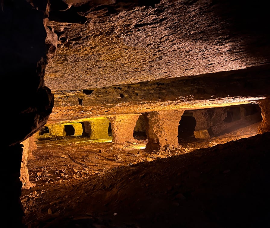 (2) Kammer-Pfeiler-Bau im Bergwerk Kleinenbremen (Foto: S. Hartje)